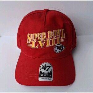 '47 Hitch Kansas City Chiefs Super Bowl LVIII Adjustable Snapback Red Hat OS NEW